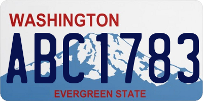 WA license plate ABC1783