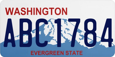 WA license plate ABC1784