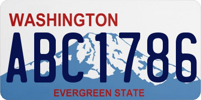 WA license plate ABC1786