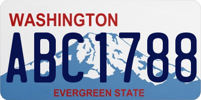 WA license plate ABC1788