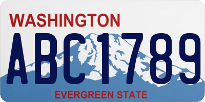 WA license plate ABC1789