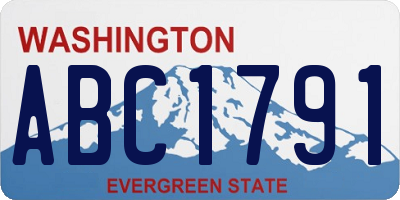 WA license plate ABC1791