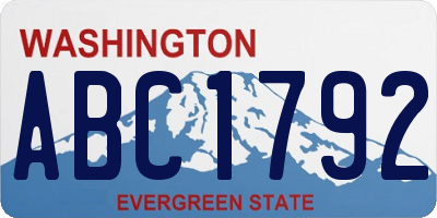 WA license plate ABC1792