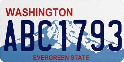 WA license plate ABC1793