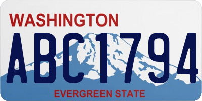 WA license plate ABC1794