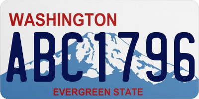 WA license plate ABC1796