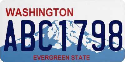WA license plate ABC1798