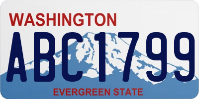 WA license plate ABC1799