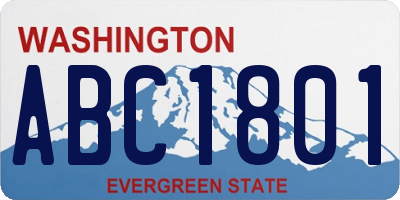 WA license plate ABC1801