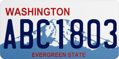 WA license plate ABC1803