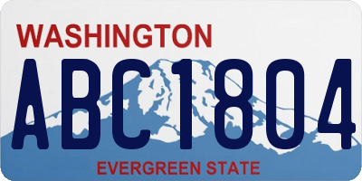 WA license plate ABC1804