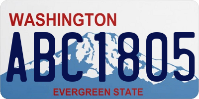 WA license plate ABC1805