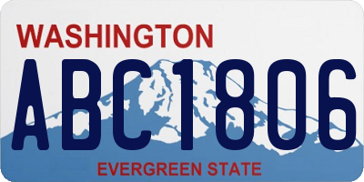 WA license plate ABC1806