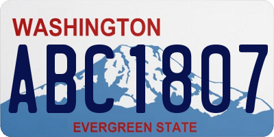 WA license plate ABC1807