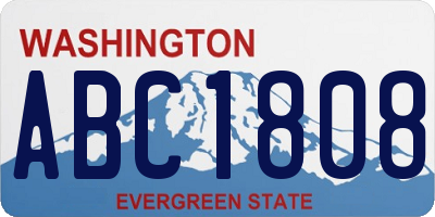 WA license plate ABC1808