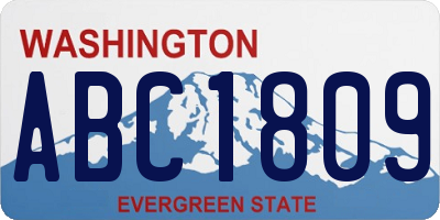 WA license plate ABC1809