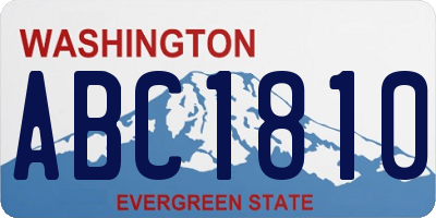 WA license plate ABC1810