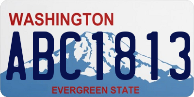 WA license plate ABC1813