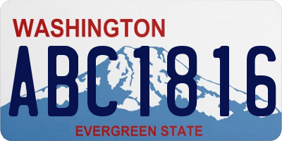WA license plate ABC1816