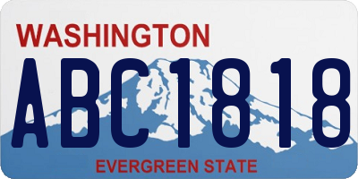 WA license plate ABC1818