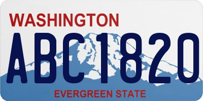 WA license plate ABC1820