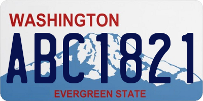 WA license plate ABC1821