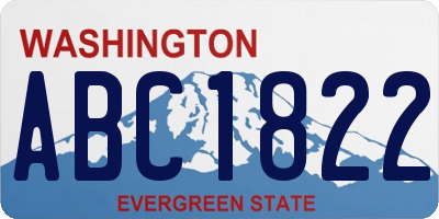 WA license plate ABC1822