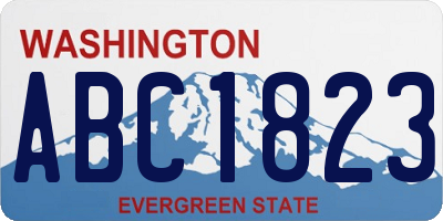 WA license plate ABC1823