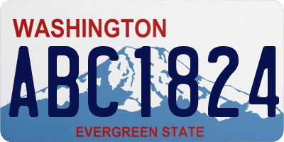 WA license plate ABC1824