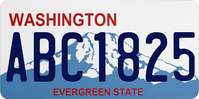 WA license plate ABC1825