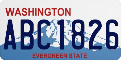 WA license plate ABC1826
