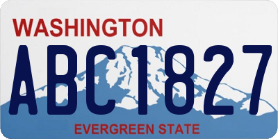 WA license plate ABC1827