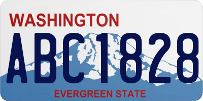 WA license plate ABC1828