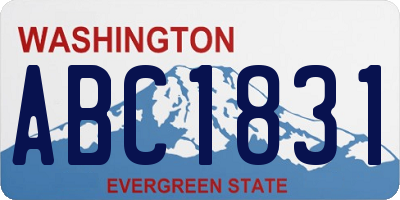 WA license plate ABC1831