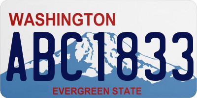 WA license plate ABC1833