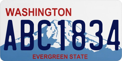 WA license plate ABC1834