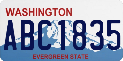 WA license plate ABC1835