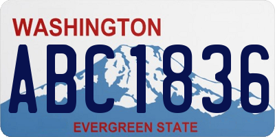 WA license plate ABC1836