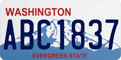 WA license plate ABC1837