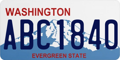 WA license plate ABC1840
