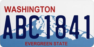 WA license plate ABC1841