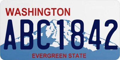 WA license plate ABC1842