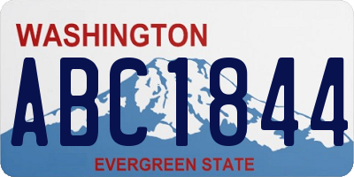 WA license plate ABC1844