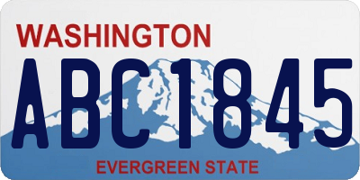 WA license plate ABC1845