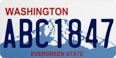 WA license plate ABC1847