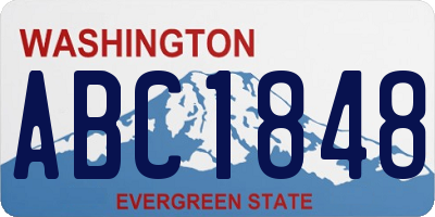 WA license plate ABC1848