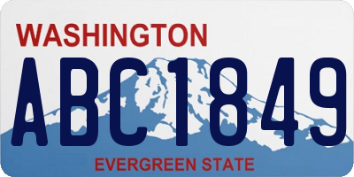 WA license plate ABC1849