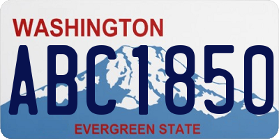 WA license plate ABC1850