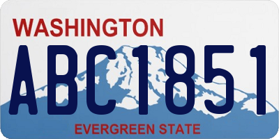 WA license plate ABC1851