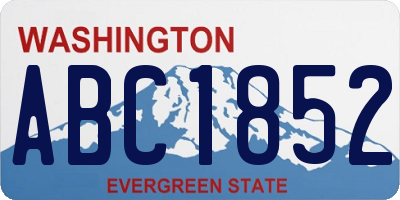 WA license plate ABC1852